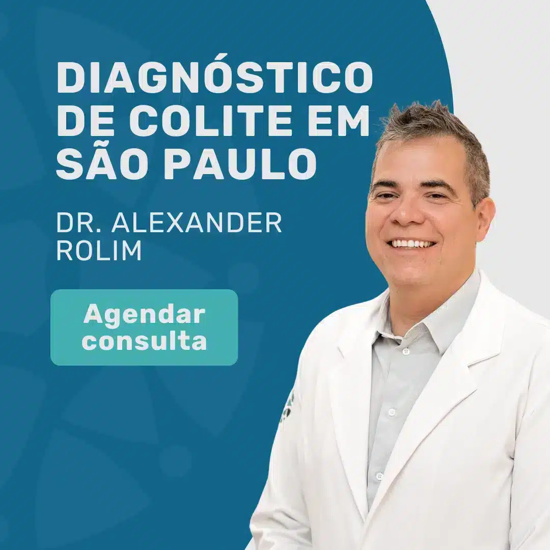 Entre em contato com o Insituto Medicina em Foco para agendar sua consulta com coloproctologista em São Paulo, Dr. Alexander Rolim, para saber mais sobre o diagnóstico de colite