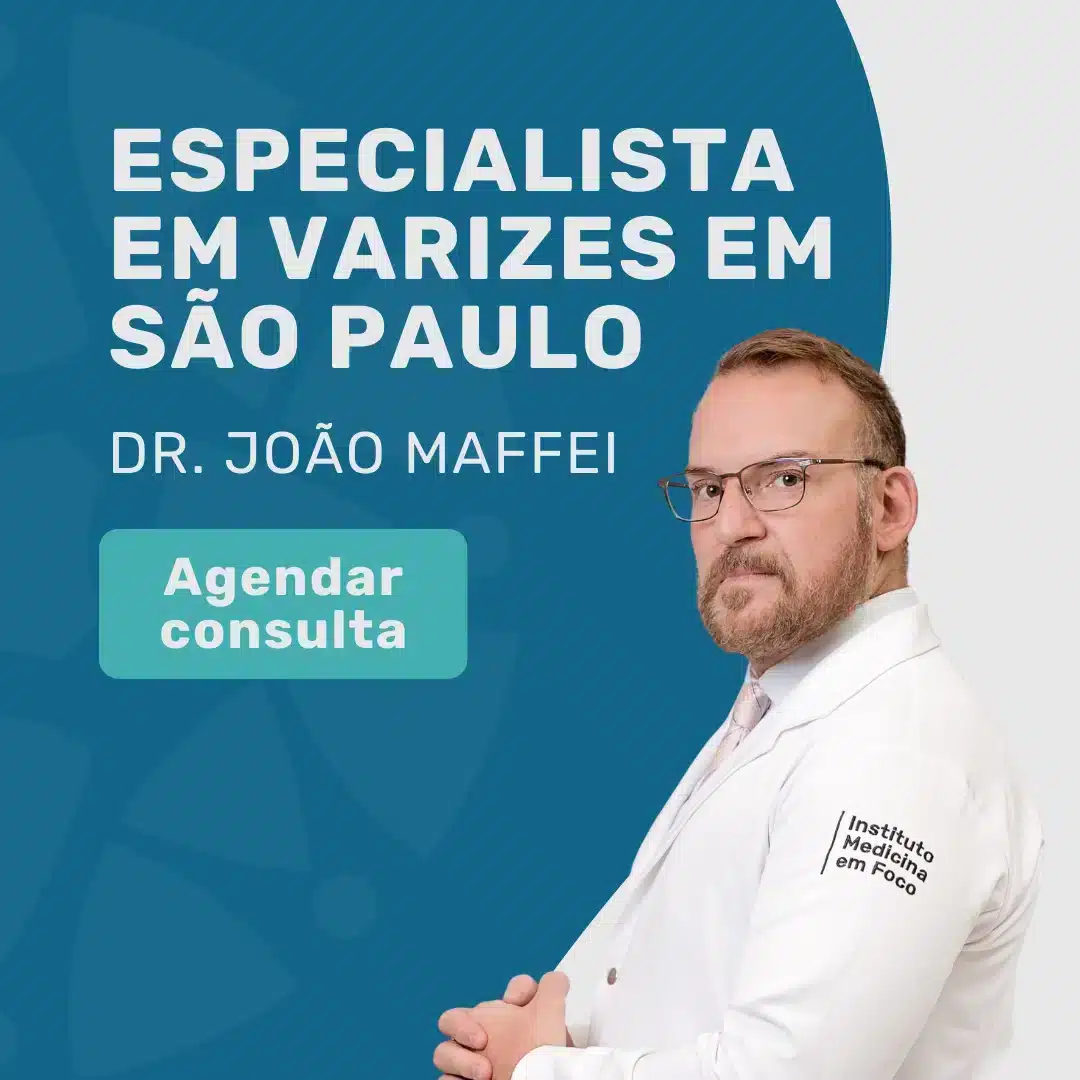 Especialista em Varizes: escolha o melhor médico na MEF 2 Entre em contato com o Insituto Medicina em Foco para agendar sua consulta com especialista em varizes em São Paulo, Dr. João Maffei seu angiologista e cirurgião vascular