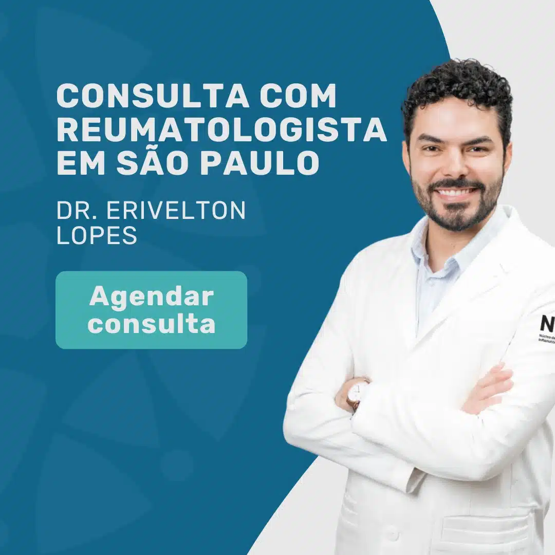 Reumatólogo para espondiloartrite axial em SP 1 Olá, vim do site da Medicina em Foco e gostaria de mais informações sobre consulta no NuDii com o Dr. Erivelton Lopes para espondilite anquilosante