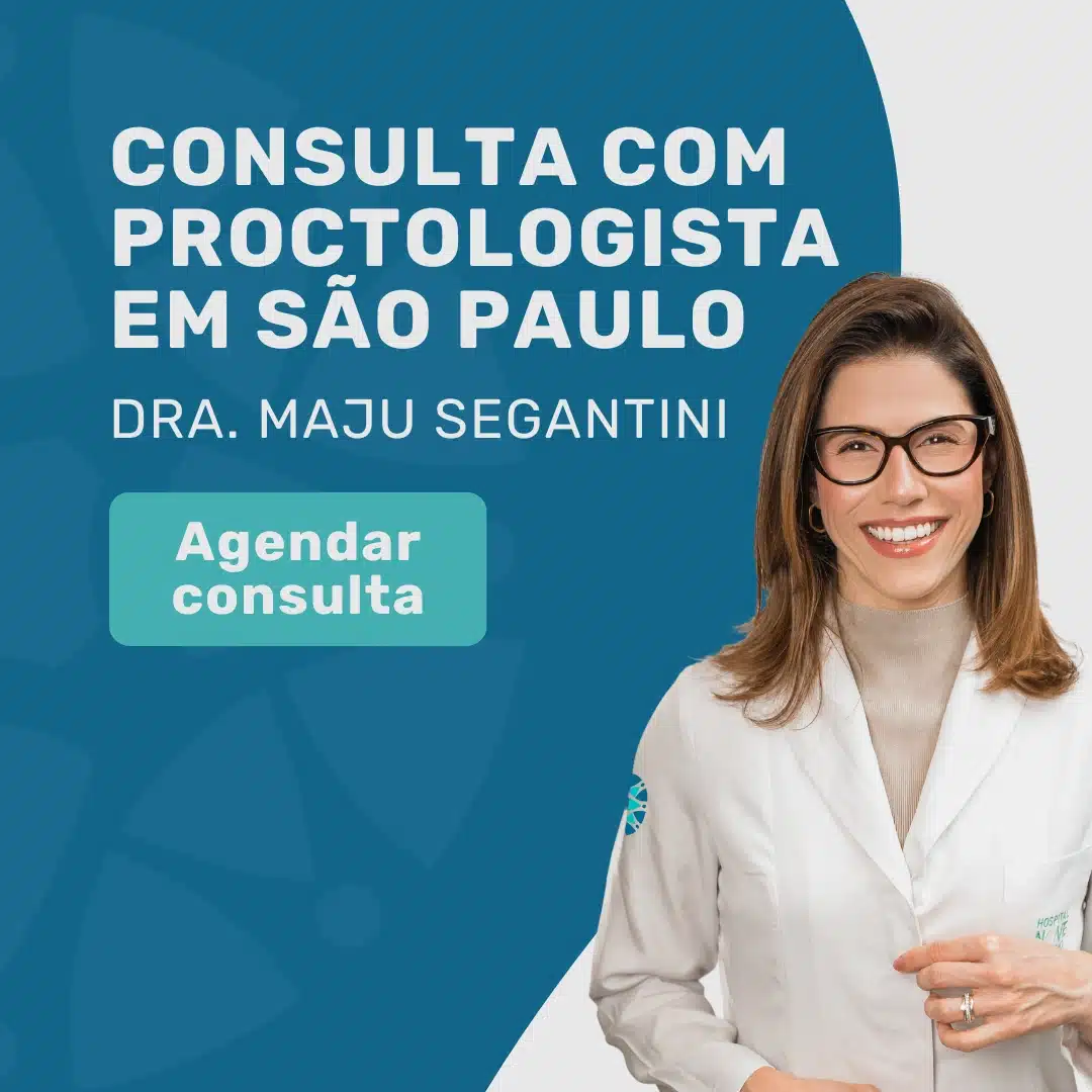 Consulta coloproctológica com conforto e acolhimento na consulta 1 Olá, vim do site da Medicina em Foco e gostaria de mais informações sobre consulta com Dra. Maju Segantini sobre cuidado e conforto na consulta coloproctológica!