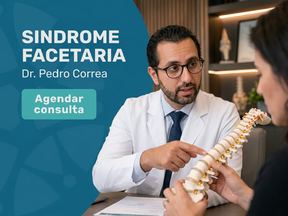 Síndrome facetária: operar ou tratar sem cirurgia? 2 Ortopedist avaliando exame de colun com paciente no consultório. — sindrome facetari